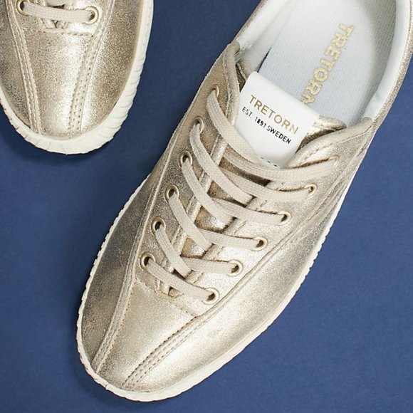 SOLD! Tretorn NYLITE 6 Metallic Leather Sneakers - Picture 4 of 7
